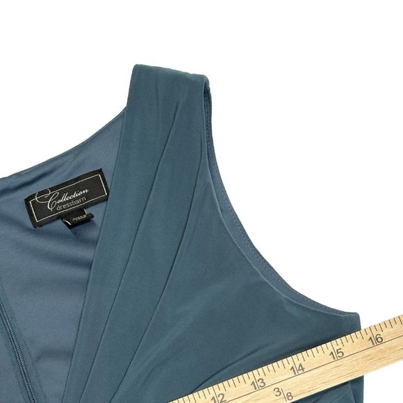 Dressbarn Blue Formal Sleeveless Tiered Dress Size 8 - Picture 5 of 8